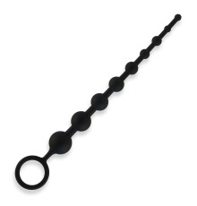 Черные силиконовые анальные бусы Silicone Anal Beads - 30 см.