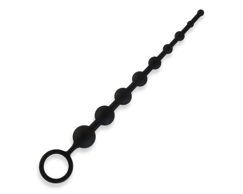 Черные силиконовые анальные бусы Silicone Anal Beads - 30 см.