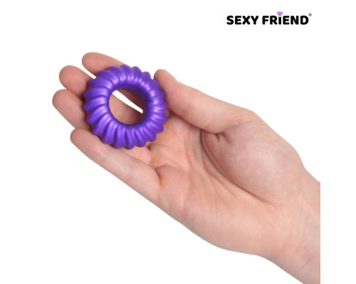 Фиолетовое фигурное эрекционное кольцо