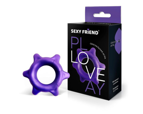 Фиолетовое эрекционное кольцо с шипиками