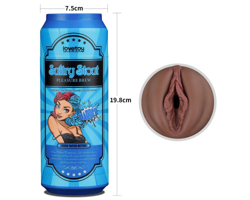 Коричневый мастурбатор-вагина Pleasure Brew Masturbator-Sultry Stout в банке