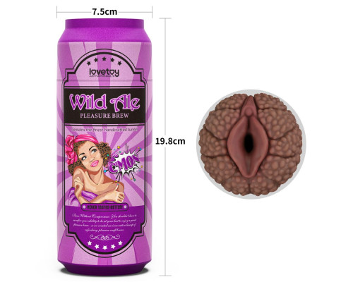 Коричневый мастурбатор-вагина Pleasure Brew Masturbator-Wild Ale в банке