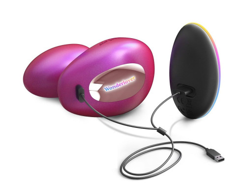 Малиновый вибратор для пар Wonderlover