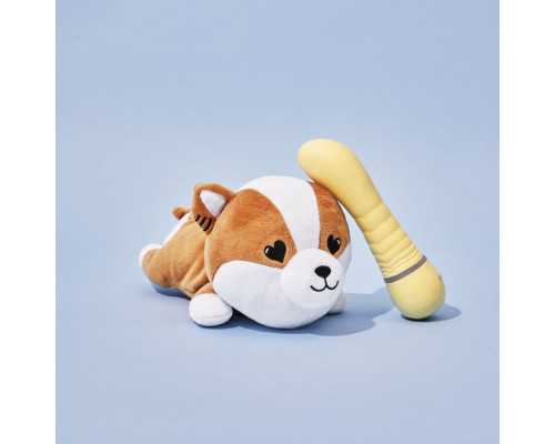 Желтый вибратор G-точки Shibae Toys - 17,5 см.