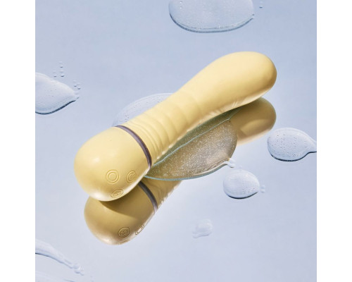 Желтый вибратор G-точки Shibae Toys - 17,5 см.