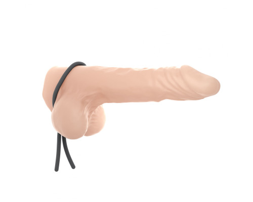 Серое эрекционное лассо на пенис Mr Dorcel