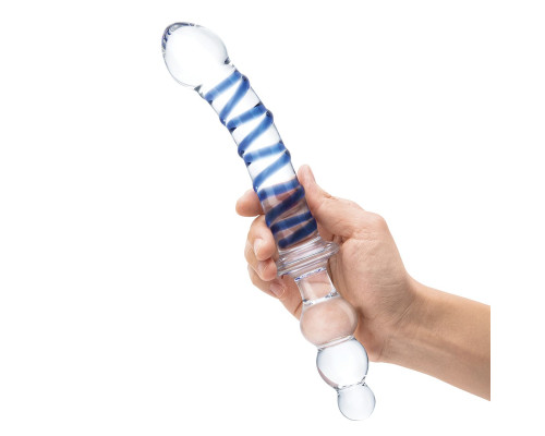 Двухсторонний стеклянный фаллоимитатор Twister - 24 см.