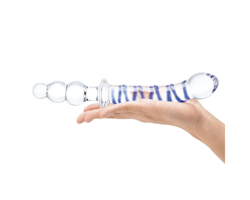 Двухсторонний стеклянный фаллоимитатор Twister - 24 см.