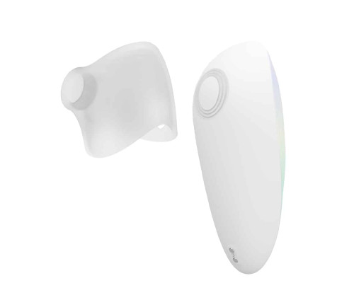 Белый клиторальный таппинг-стимулятор Pandora с насадкой для вакуумной стимуляции