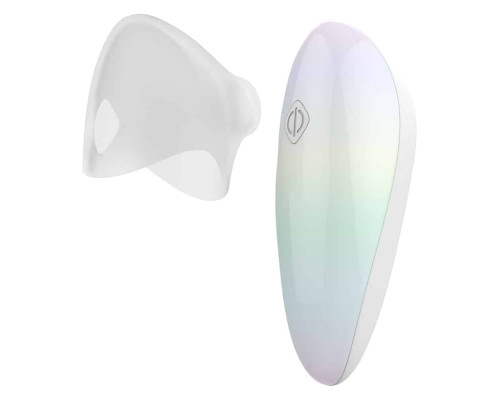 Белый клиторальный таппинг-стимулятор Pandora с насадкой для вакуумной стимуляции