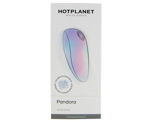 Белый клиторальный таппинг-стимулятор Pandora с насадкой для вакуумной стимуляции