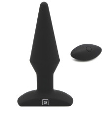 Черная анальная вибропробка с пультом ДУ Uranus - 12,8 см.