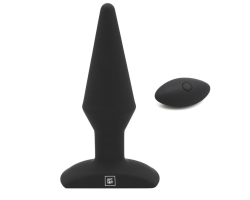 Черная анальная вибропробка с пультом ДУ Uranus - 12,8 см.