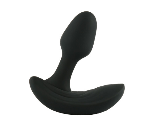 Черная вибропробка с функцией расширения и пультом ДУ Himeros