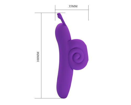 Фиолетовый вибратор на палец в форме улитки Snail