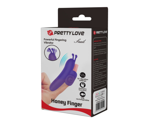 Фиолетовый вибратор на палец в форме улитки Snail