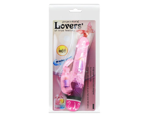 Розовый вибратор-кролик Lovers - 17,5 см.