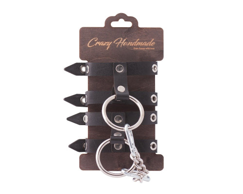 Черные однослойные наручники из натуральной кожи