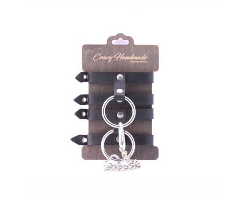 Черные однослойные оковы на цепочке