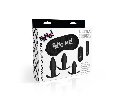 Набор для анальной стимуляции 28X Backdoor Adventure Remote Control 3 Piece Butt Plug Vibe Kit