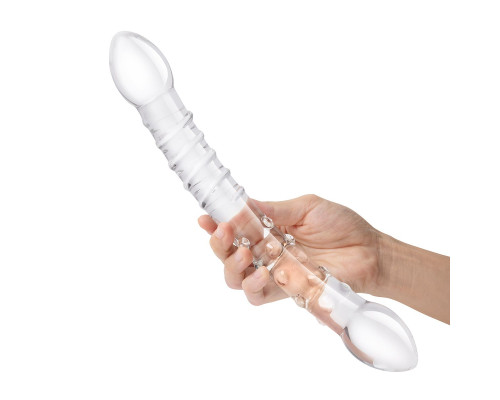 Двусторонний стеклянный фаллоимитатор 12’’ Girthy Double Trouble Glass Dildo - 30 см.