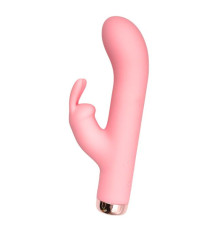 Розовый силиконовый вибратор-кролик - 16,5 см.