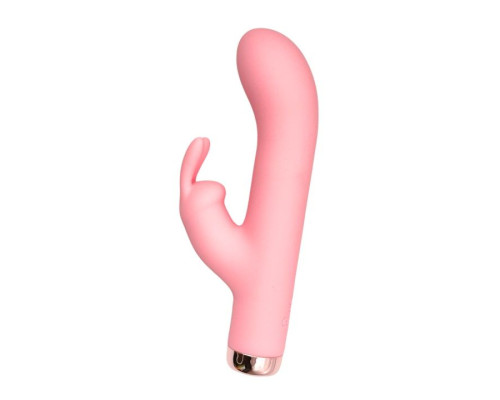 Розовый силиконовый вибратор-кролик - 16,5 см.