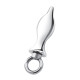 Металлический плаг с кольцом Stainless Steel Metal Tapered Butt Plug With Loop Hardware - 10 см.