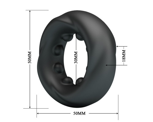 Черное эрекционное кольцо Daquez