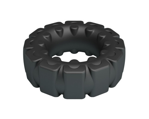 Черное фигурное силиконовое эрекционное кольцо Laiden