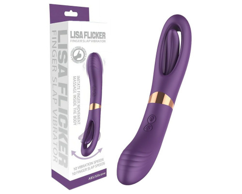 Фиолетовый двусторонний вибратор - 27 см.