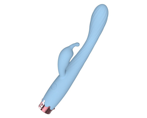 Голубой вибратор-кролик - 17,8 см.