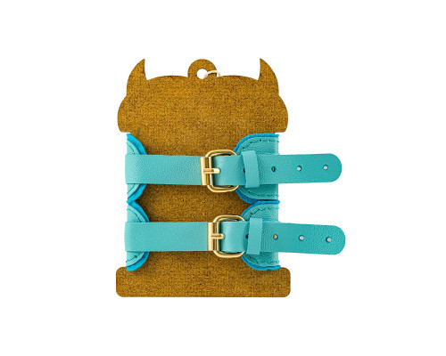 Голубые двуслойные кожаные оковы