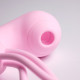 Розовый вакуумный стимулятор клитора с вагинальными виброшариками