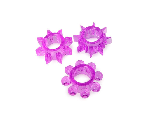 Набор из 3 лиловых эрекционных колец различной формы