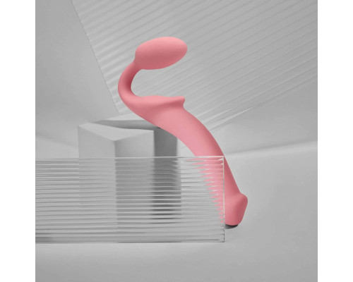 Розовый безремневой страпон Strap-on-me Semi-Realistic Bendable Strap-On size XL