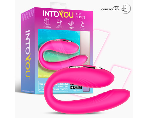 Розовый интерактивный вибростимулятор для пар Couty