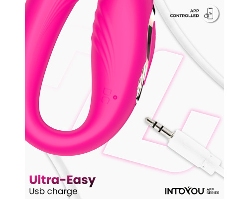 Розовый интерактивный вибростимулятор для пар Couty