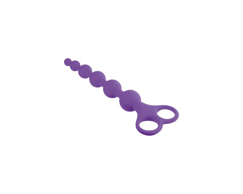 Фиолетовая анальная цепочка 8 Inch Ribbed Silicone Anal Beads - 26 см.