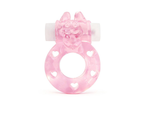 Розовое эрекционное виброкольцо в форме зайчика