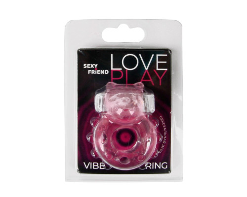 Розовое эрекционное виброкольцо в форме мишки