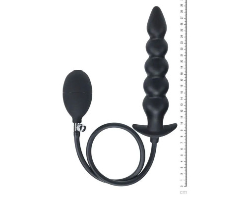 Черная анальная елочка с функцие расширения Beaded Inflatable Silicone Anal Plug